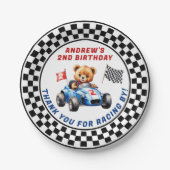 Twee snelle race auto 2e verjaardag papieren bordje