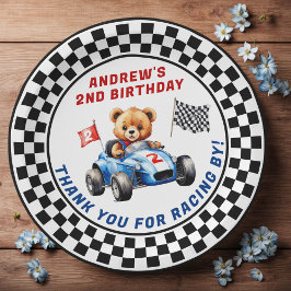Twee snelle race auto 2e verjaardag papieren bordje