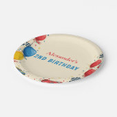 Twee snelle race auto 2e verjaardag papieren bordje (Gekanteld)