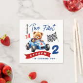 Twee snelle race auto 2e verjaardag servet (Insitu)