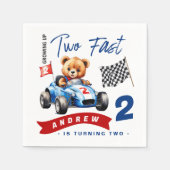 Twee snelle race auto 2e verjaardag servet (Voorkant)