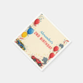 Twee snelle race auto 2e verjaardag servet (Hoek)