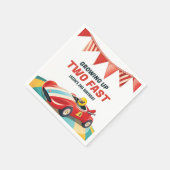 Twee snelle race auto 2e verjaardag servet (Hoek)