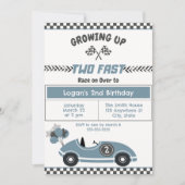 "Twee snelle" race auto 2e verjaardag Uitnodiging (Voorkant)