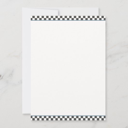 "Twee snelle" race auto 2e verjaardag Uitnodiging (Achterkant)