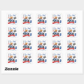 Twee snelle race auto 2e verjaardag vierkante sticker (Vel)