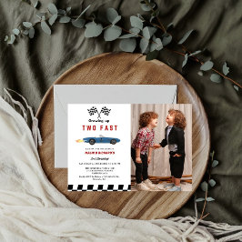 Twee snelle race auto jongen 2e gezamenlijke verja kaart