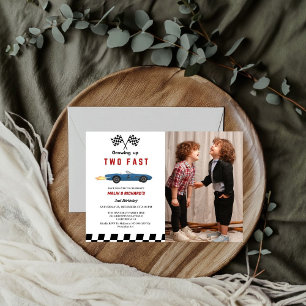 Twee snelle race auto jongen 2e gezamenlijke verja kaart