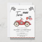 Twee snelle race auto jongens 2e verjaardag kaart (Voorkant)