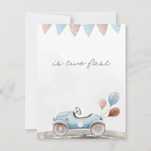 Twee snelle race auto Kids Verjaardagsfeest Feestdagenkaart