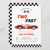 Twee snelle  Race Car Boy 2e Verjaardag Kaart (Voorkant / Achterkant)