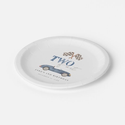 TWEE SNELLE Race Car Papieren Bordje (Gekanteld)