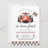 TWEE snelle raceauto  2e verjaardag Kaart (Voorkant)