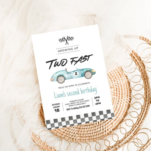 TWEE snelle raceauto  2e verjaardag Kaart