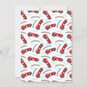 Twee snelle raceauto 2e verjaardagsfeest kaart (Achterkant)