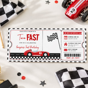 Twee snelle raceauto jongen 2e verjaardagsfeest ti kaart