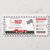 Twee snelle raceauto jongen 2e verjaardagsfeest ti kaart (Voorkant)