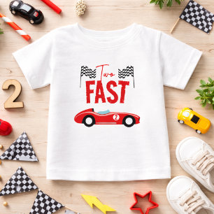 Twee snelle raceauto-jongen 2e verjaardagsfeestje