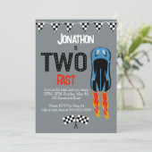 TWEE snelle raceauto thema 2e verjaardagsfeest Kaart (Staand voorkant)