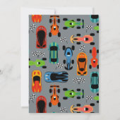 TWEE snelle raceauto thema 2e verjaardagsfeest Kaart (Achterkant)
