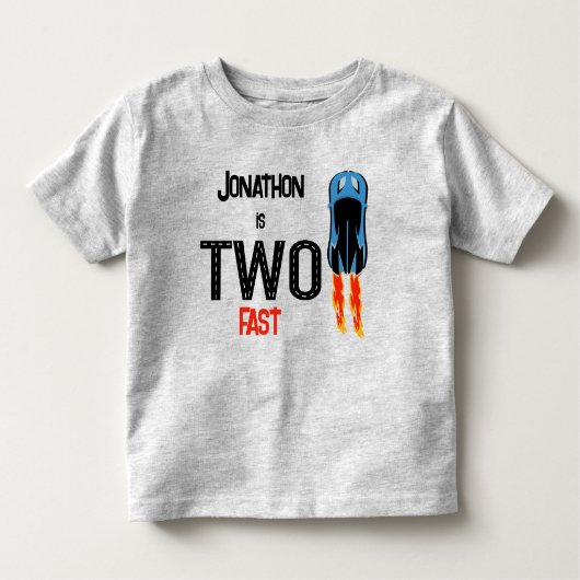 TWEE snelle raceauto tweede verjaardagsfeestje Kinder Shirts (Voorkant)