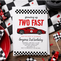 Twee snelle raceautojongen 2e verjaardagsfeestje