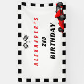 Twee snelle raceauto's 2e verjaardag Boy Banner (Verticaal)