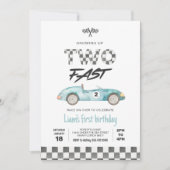 TWEE snelle  raceauto's 2e verjaardag Kaart (Voorkant)