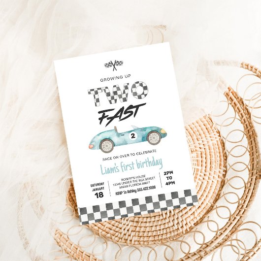 TWEE snelle  raceauto's 2e verjaardag Kaart