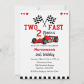 Twee snelle raceauto's tweede verjaardag kaart (Voorkant)