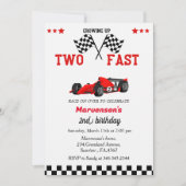 Twee snelle raceauto's tweede verjaardag kaart (Voorkant)