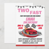 Twee snelle racemeiden van de tweede verjaardag kaart (Voorkant / Achterkant)