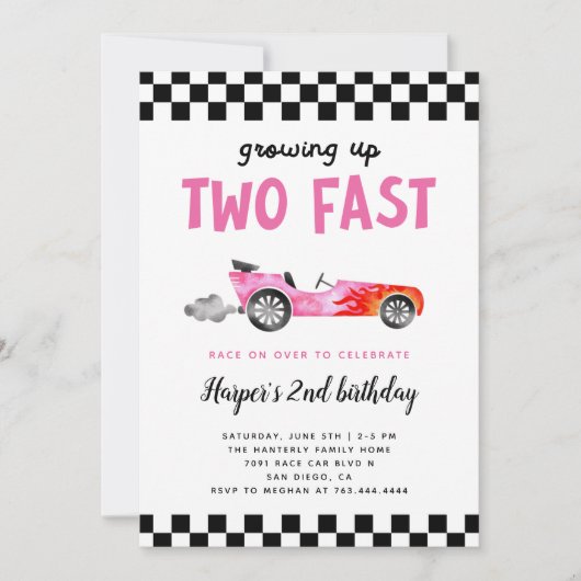 Twee snelle racemeiden van de tweede verjaardag kaart (Voorkant)