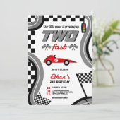 Twee snelle racethema's op de tweede verjaardag kaart (Staand voorkant)