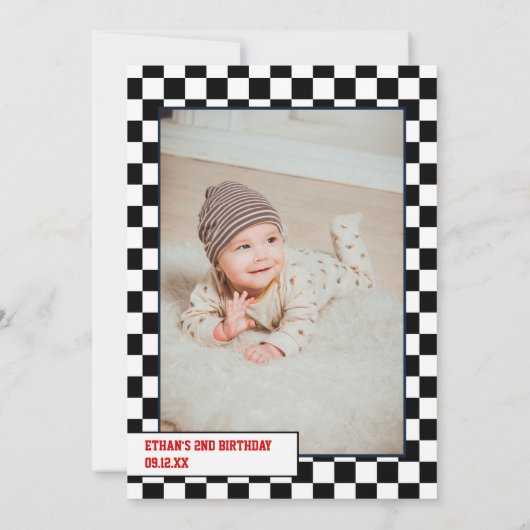 Twee snelle racethema's op de tweede verjaardag kaart (Achterkant)