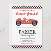 Twee snelle racewagens met thuisdag rood kaart (Voorkant)