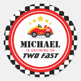 Twee snelle rackpartijen ronde sticker