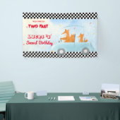Twee snelle Red Fox Race Car 2e HBD Party Spandoek (Beurs)