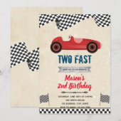 Twee snelle retro auto verjaardag kaart (Voorkant / Achterkant)