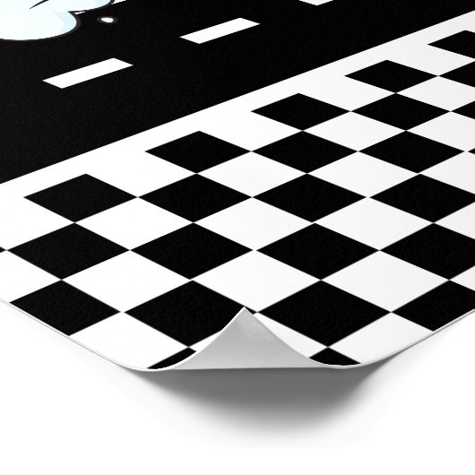 Twee snelle retro rode race auto jongen verjaardag poster