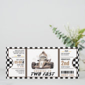 Twee snelle ritkaartenpas tweede verjaardag kaart (Staand voorkant)