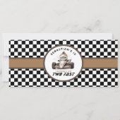 Twee snelle ritkaartenpas tweede verjaardag kaart (Achterkant)