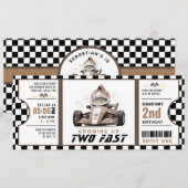 Twee snelle ritkaartenpas tweede verjaardag kaart (Voorkant / Achterkant)