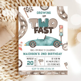 Twee snelle ritten tweede verjaardag kaart
