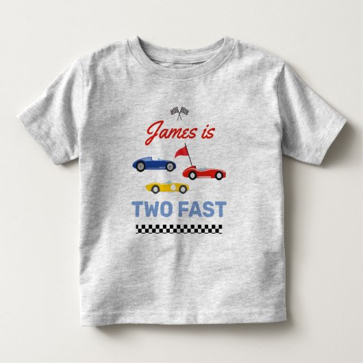 Twee snelle ritten tweede verjaardag kinder shirts (Voorkant)