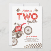 Twee snelle rode dirt bike uitnodiging (Voorkant)