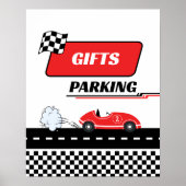 Twee snelle rode race auto jongen verjaardagscadea poster (Voorkant)