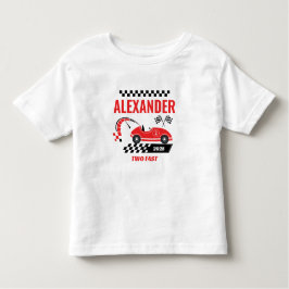 Twee snelle rode race auto thema jongen's verjaar kinder shirts