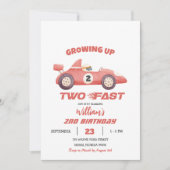 Twee snelle rode race auto tweede verjaardag kaart (Voorkant)