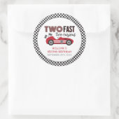 Twee snelle rode race auto tweede verjaardag ronde sticker (Tas)